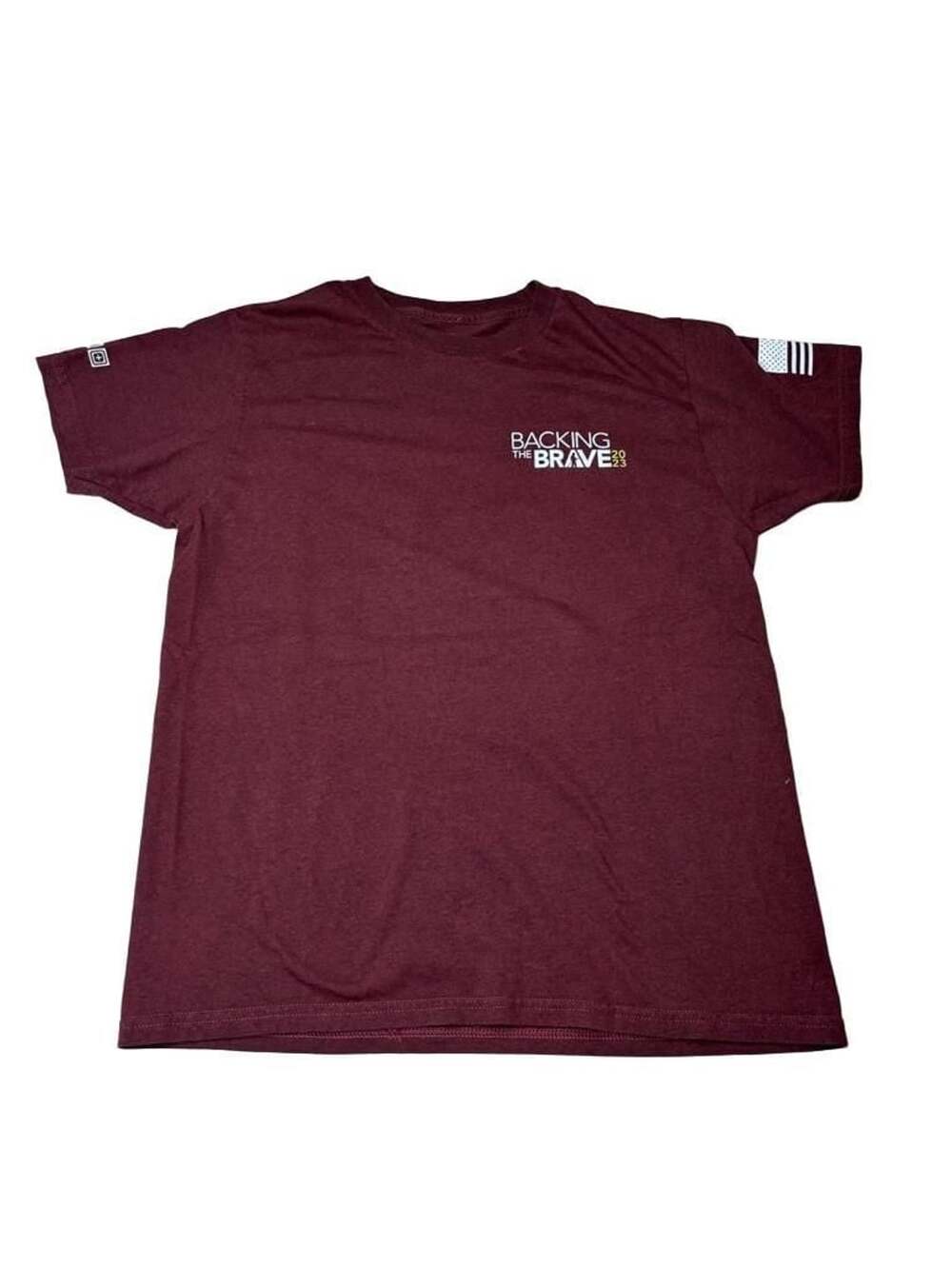 5.11 Tactical Backing The Brave 2023 T-Shirt Size M Maroon Cotton Blend